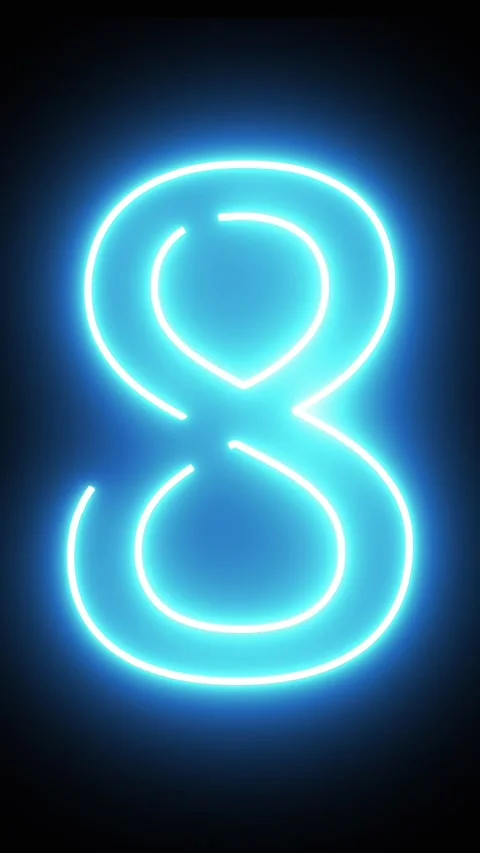 Glowing Neon Сountdown Timer From 9 to 0 Stock Footage 280707515
