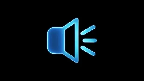 Glowing Neon Speaker Icon, Luminous Sound Symbol, Modern Volume Icon, Blue .. Stock Footage 303069592