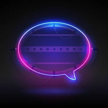 Glowing Neon Speech Bubble Stock Illustration