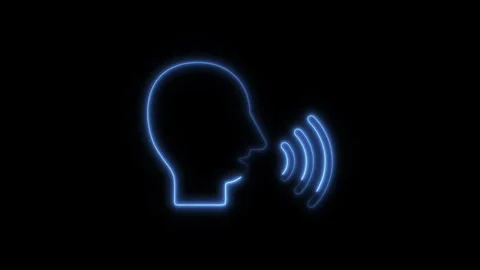 Glowing Neon Speech Therapy Icon, Symbol of Communication and Language Impr.. Stock Footage 299803246