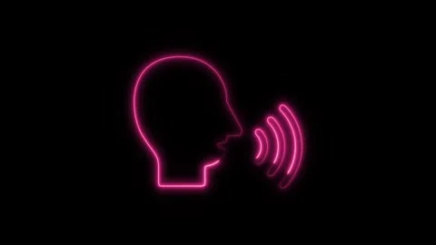 Glowing Neon Speech Therapy Icon, Symbol of Communication and Language Impr.. Stock Footage 301279000