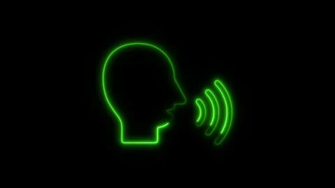 Glowing Neon Speech Therapy Icon, Symbol of Communication and Language Impr.. Stock Footage 301279030