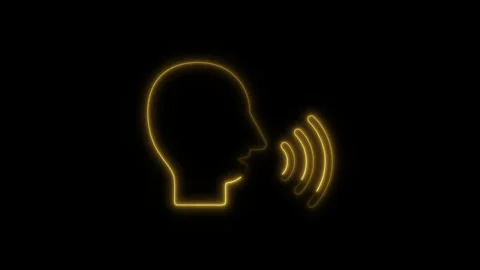 Glowing Neon Speech Therapy Icon, Symbol of Communication and Language Impr.. Stock Footage 301279044