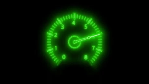 Glowing Neon Speedometer Animated, Neon HUD Speedometer Animation Glowing S.. Vidéo 313758520