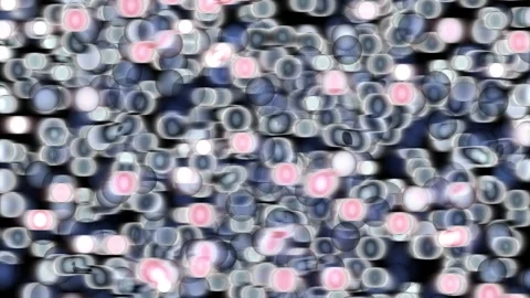 Glowing neon spheres drifting in dark blue background 库存影片 336051005