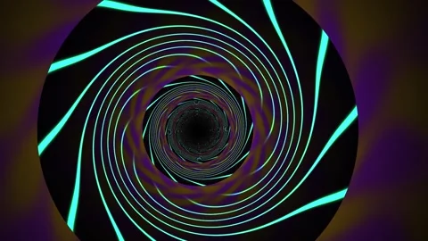 Glowing neon spiral design elements. Stock Footage 340028526