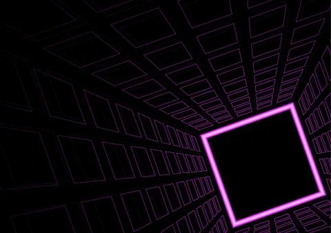 Glowing Neon Square Background Stock Illustration