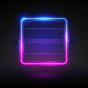 Glowing Neon Square Frame Stock Illustration
