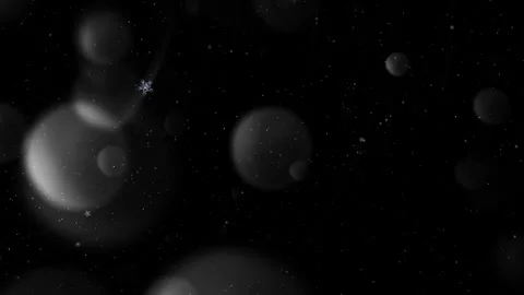 Glowing neon square frames rotating through floating particles in deep dark Видео 344238811
