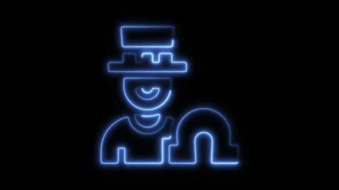Glowing Neon St. Patrick's Day Icon Isolated on Black Background, HD Motion.. Stock Footage 301213576