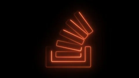 Glowing Neon Stack Overflow Icon Animation on Black Background, HD Motion G.. Stock Footage 301174474