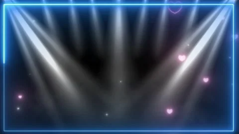 Glowing neon stage backgrounds with spotlight beams Stock Footage 337444932