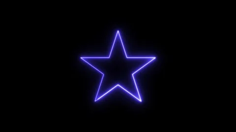 Glowing Neon Star Animation for Creative and Entertainment Projects Stock Footage 344831032