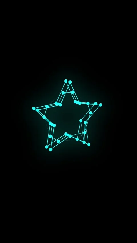 Glowing Neon Star Illuminates the Night Sky in a Mesmerizing Vertical  Animation Stock Footage 278313112