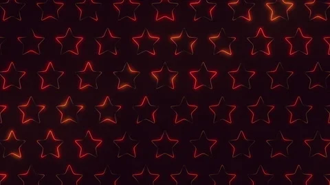 Glowing neon star outline pattern background with shimmering red light animation Stock Footage 334140425