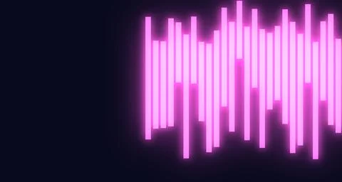 Glowing neon stripes split across dark backdrop Stock Illustration