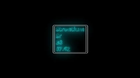 Glowing neon Strontium element animation. Neon Strontium element animated o.. Video stock 341675762