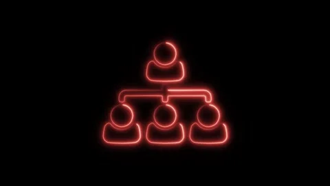 Glowing neon structure icon isolated on black background. HD Video motion g.. Video stock 304170994