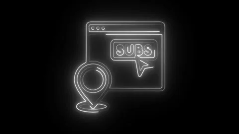 Glowing neon subscription icon isolated on black background. HD Video motio.. 스톡 동영상 304106231