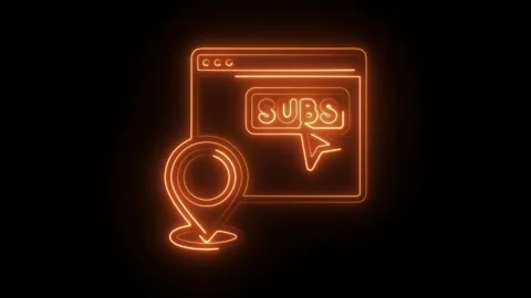 Glowing neon subscription icon isolated on black background. HD Video motio.. Stock Footage 304106245