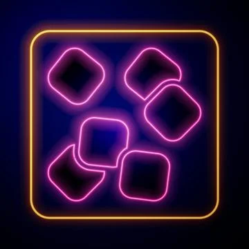 Glowing neon Sugar cubes icon isolated on black background. Sweet, nutritious Stock Illustration