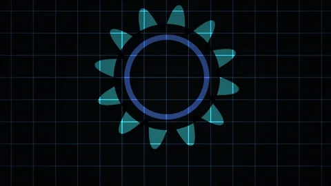 Glowing neon sun logo animation. Stock Footage 334881940