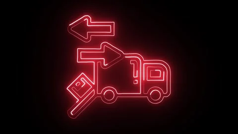 Glowing neon Switch icon  HD Video motion graphic animation Stock Footage 304859900
