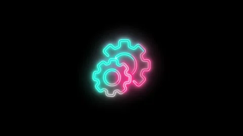 Glowing neon System Configuration Icon Animation Stock Footage 311652048
