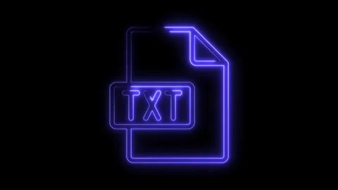 Glowing Neon T X T File Icon Isolated on Black Background Futuristic Digita.. Stock Footage 314554665