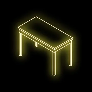Glowing neon table shining on dark background Stock Illustration