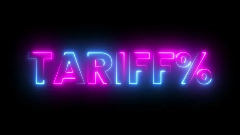 Glowing neon tariff text animation isolated on black background Video stock 328529836