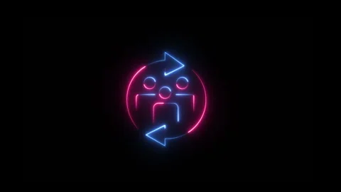 Glowing neon Team update icon sign animation. Stock Footage 290173297
