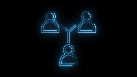 Glowing neon teamwork network connection on black background animation Stock Footage 322977712