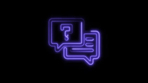 Glowing neon tech support icon isolated on black background. HD Video motio.. Stock Footage 304144797