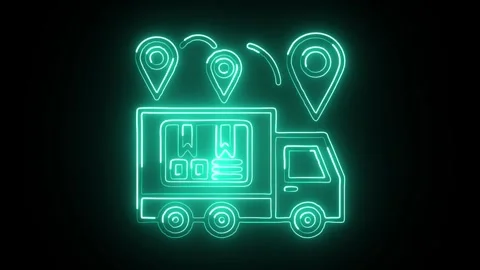 Glowing neon Technical Support icon  HD Video motion graphic animation Stock Footage 304859934