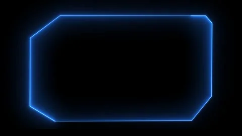 Glowing neon technological blue color HUD template callout animation. Neon .. 库存影片 339784664