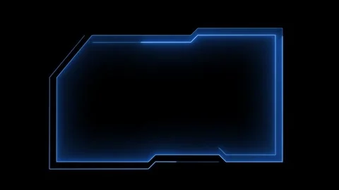 Glowing neon technological blue color HUD template callout animation. Neon .. 库存影片 339784678