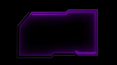 Glowing neon technological blue color HUD template callout animation. Neon .. Stock Footage 340595724