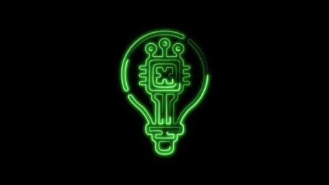 Glowing neon Technology icon 2 isolated on black background. HD Video motio.. Stock Footage 316237483