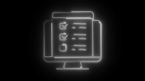 Glowing neon testing features icon isolated on black background. HD Video m.. Stock Footage 304240462