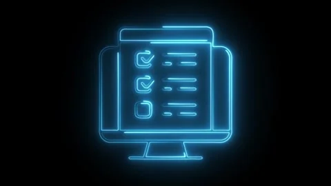 Glowing neon testing features icon isolated on black background. HD Video m.. Stock Footage 304240464