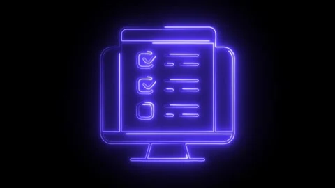 Glowing neon testing features icon isolated on black background. HD Video m.. Stock Footage 304240487