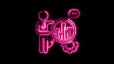 Glowing Neon Testing Icon Animation on Black Background, HD Motion Graphic .. Stock Footage 301196552