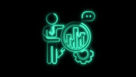 Glowing Neon Testing Icon Animation on Black Background, HD Motion Graphic .. Stock Footage 301196648