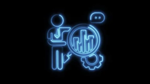 Glowing Neon Testing Icon Animation on Black Background, HD Motion Graphic .. Stock Footage 301196657
