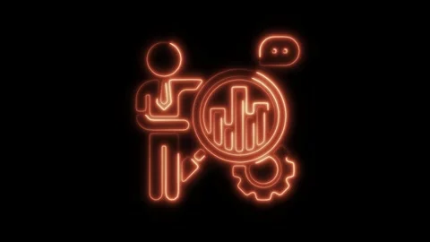 Glowing Neon Testing Icon Animation on Black Background, HD Motion Graphic .. Stock Footage 301196681