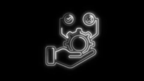 Glowing neon testing icon isolated on black background. HD Video motion gra.. Stock Footage 304149234