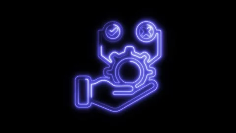 Glowing neon testing icon isolated on black background. HD Video motion gra.. Stock Footage 304149254