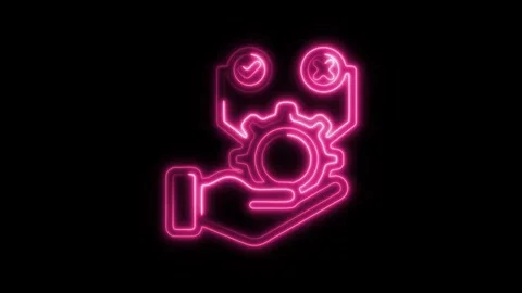 Glowing neon testing icon isolated on black background. HD Video motion gra.. Stock Footage 304149280