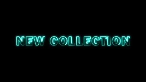 Glowing Neon Text Animation | Blue Light Fashion Sale Design Stock Footage 317775443